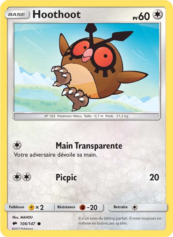 Hoothoot, Ombres Ardentes No. 106
