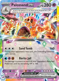 Palossand ex, Surging Sparks No. 091 Holo