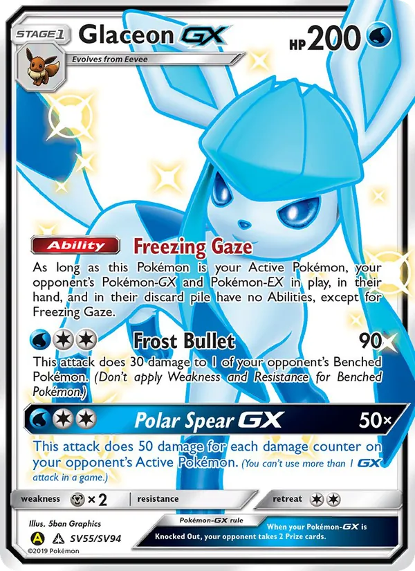 Glaceon-GX, Hidden Fates Shiny Vault No. SV55