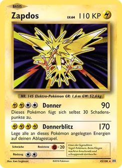 Zapdos, Evolution No. 42 Normal