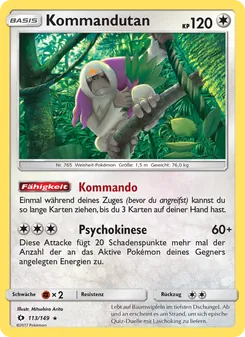 Kommandutan, Sonne & Mond No. 113 Normal