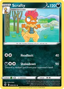 Scrafty, Evolving Skies No. 99 Normal