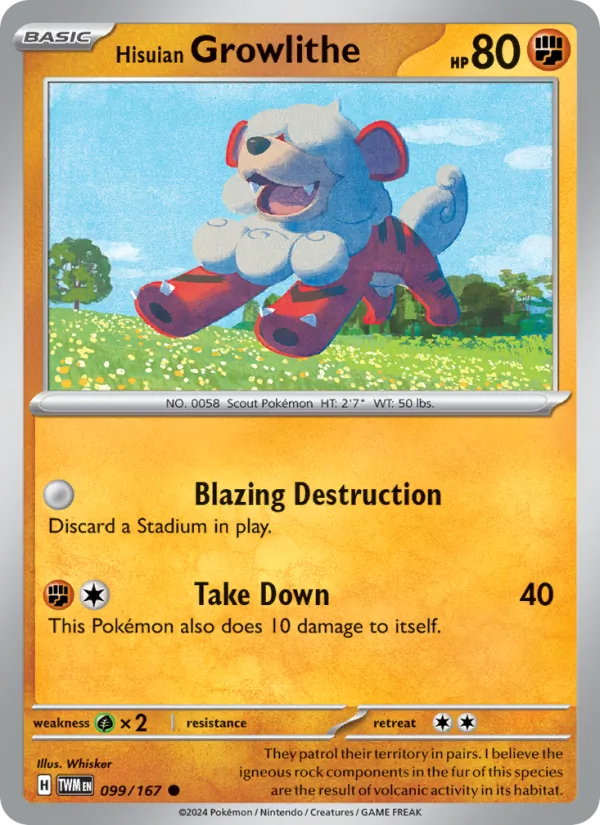 Hisuian Growlithe, Twilight Masquerade Nº 099