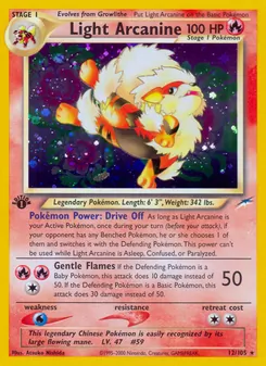 Light Arcanine, Neo Destiny Nº 12 Holo
