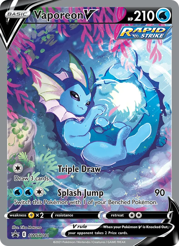 Vaporeon V, SWSH Black Star Promos Nº SWSH181