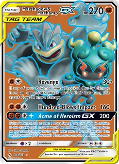 Marshadow & Machamp GX, Unbroken Bonds No. 198 Normal