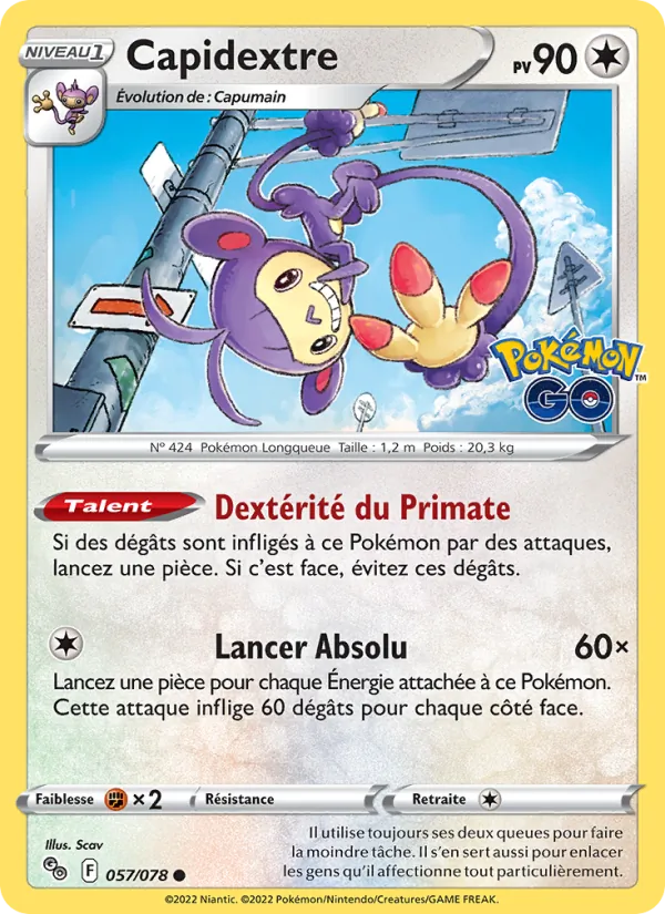 Capidextre, Pokémon GO No. 057