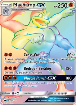 Machamp GX, Burning Shadows No. 154 Holo