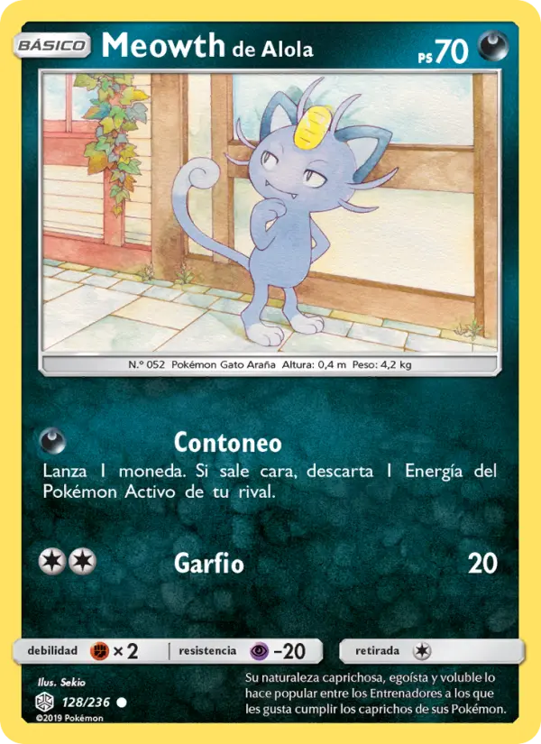 Meowth de Alola, Eclipse Cósmico No. 128