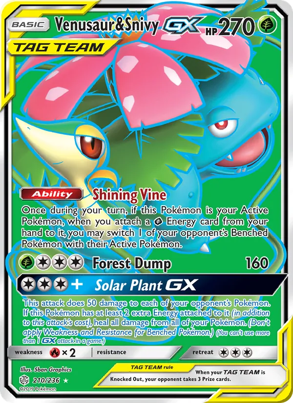 Venusaur & Snivy GX, Cosmic Eclipse No. 210
