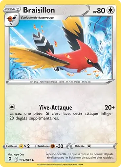 Braisillon, Évolution Céleste Nº 139 Normal