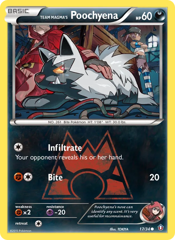Team Magma's Poochyena, Double Crisis No. 17