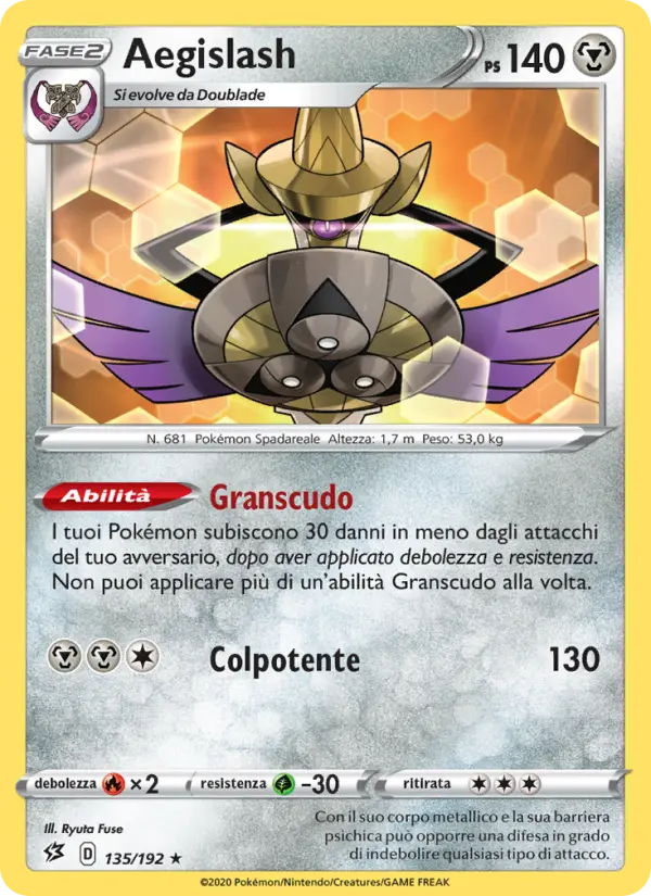 Aegislash, Fragore Ribelle Nº 135
