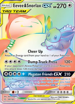 Eevee & Snorlax GX, Team Up No. 191 Normal