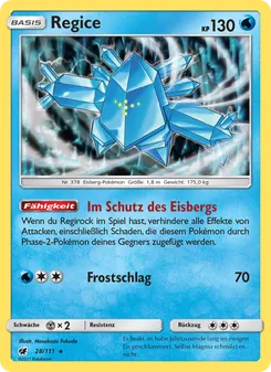 Regice, Aufziehen der Sturmröte Nº 28 Normal